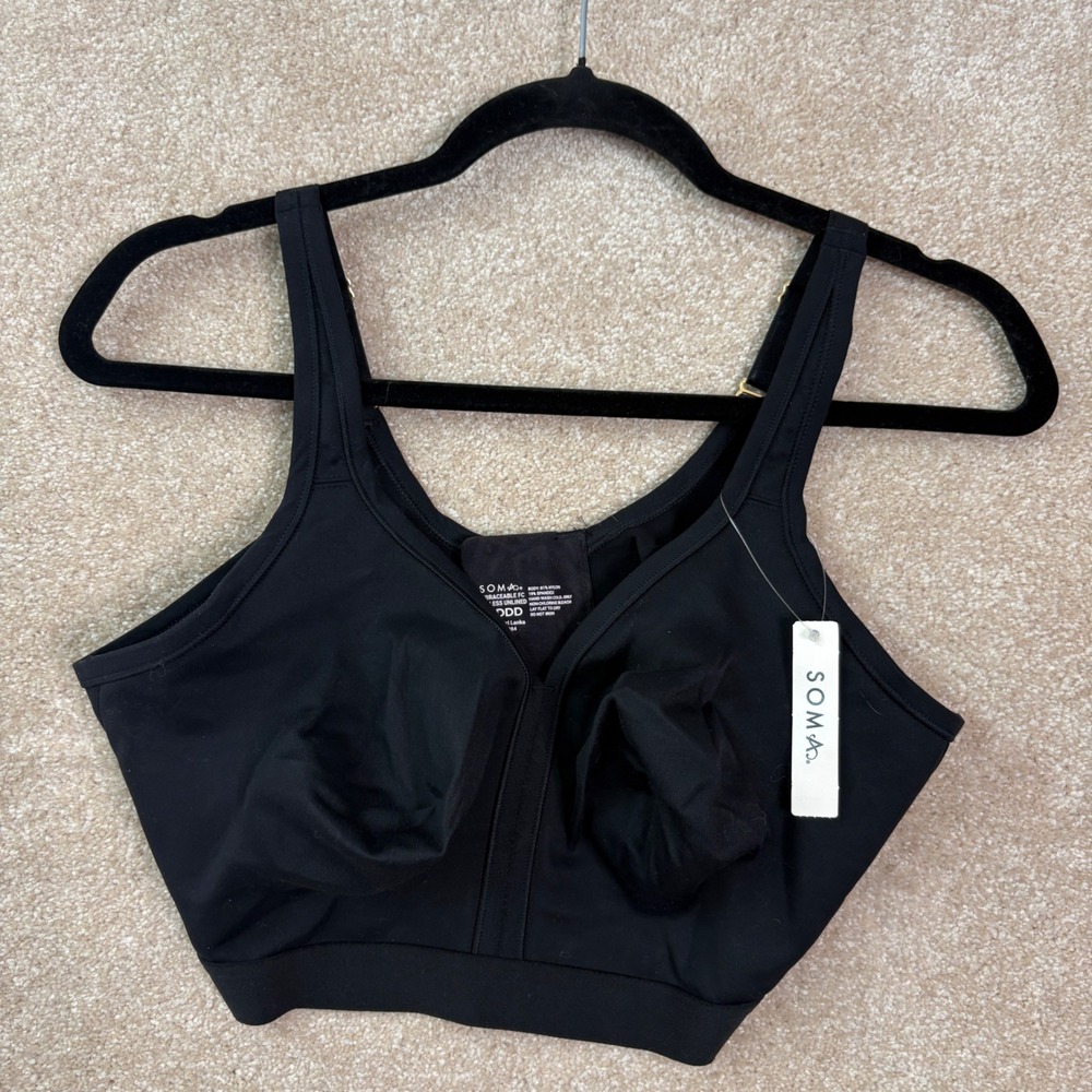 NWT SOMA Bra Women's 38DDD Black Embraceable Wireless Unlined